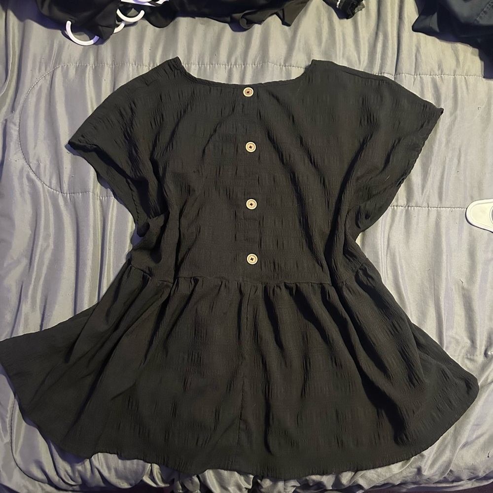 Black Button-Down Blouse